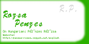 rozsa penzes business card